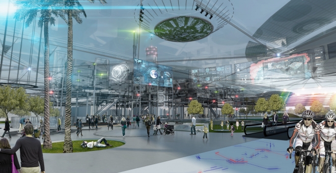 Image of a futuristic corporate campus in Phoenix